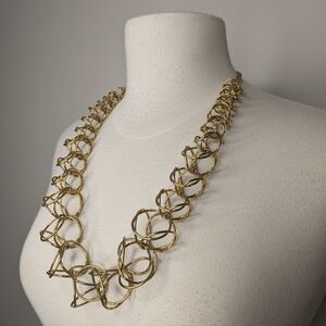 Bijoux Terner Interlocking Chunky 3D Long Necklace - Gold Tone